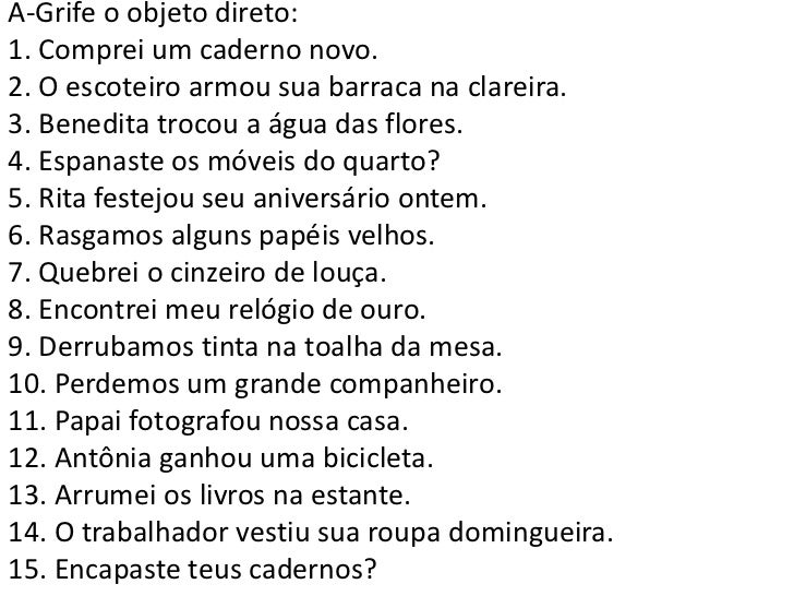 Predicativo Do Objeto Exercicios 8 Ano Com Gabarito