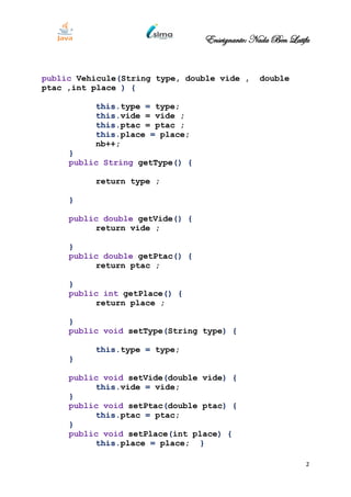 Exercice java vehicule | PDF