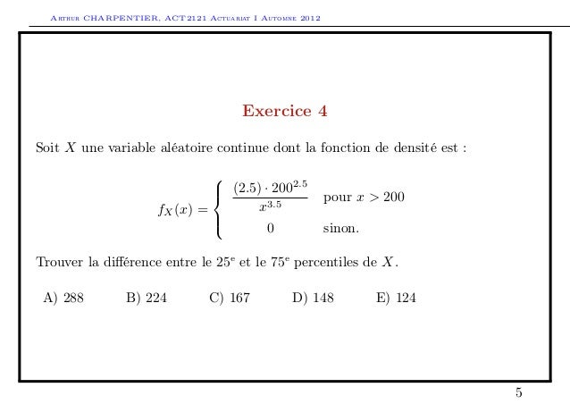 variable aléatoire discrète et continue exercice corrigé