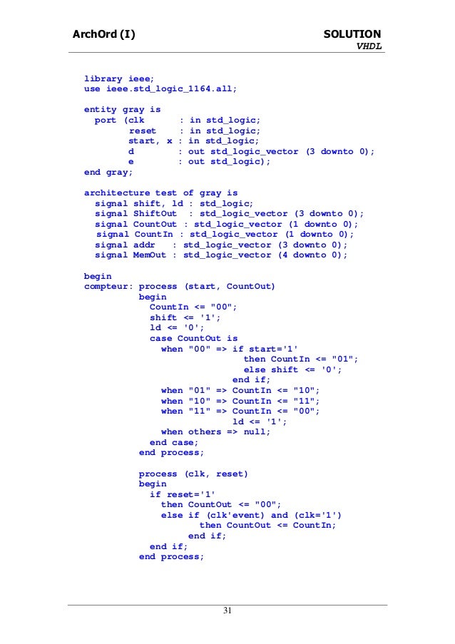 Exercices Vhdl