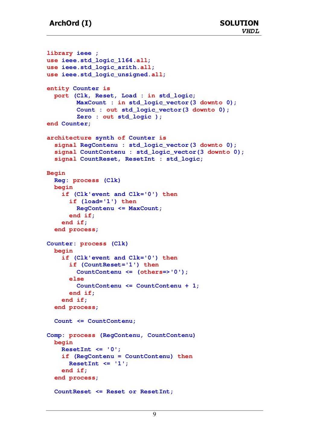 Exercices vhdl