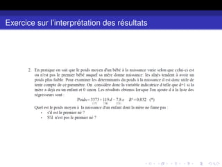 Exercice sur l’interprétation des résultats
 