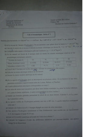 Exercices atomistique smpc s1 .