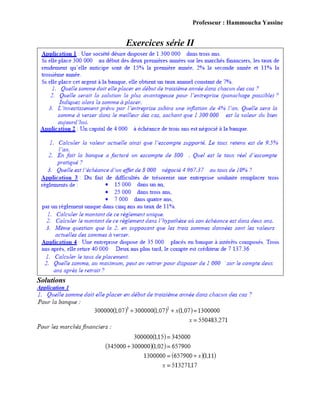 Professeur : Hammoucha Yassine
Exercices série II
Solutions
Application 1
 