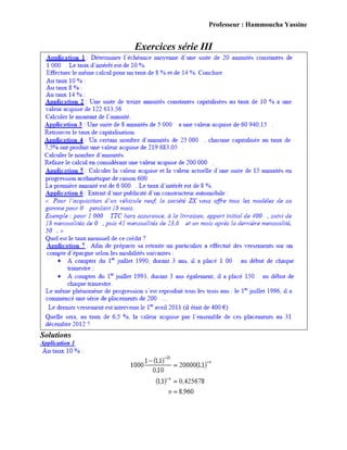 Professeur : Hammoucha Yassine
Exercices série III
Solutions
Application 1
 