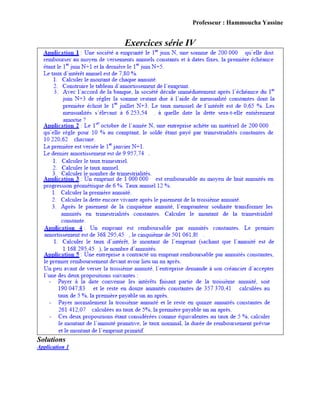 Professeur : Hammoucha Yassine
Exercices série IV
Solutions
Application 1
 