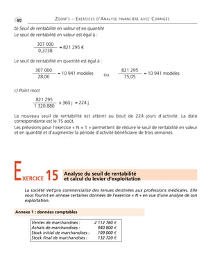 Exercices d analyse financière