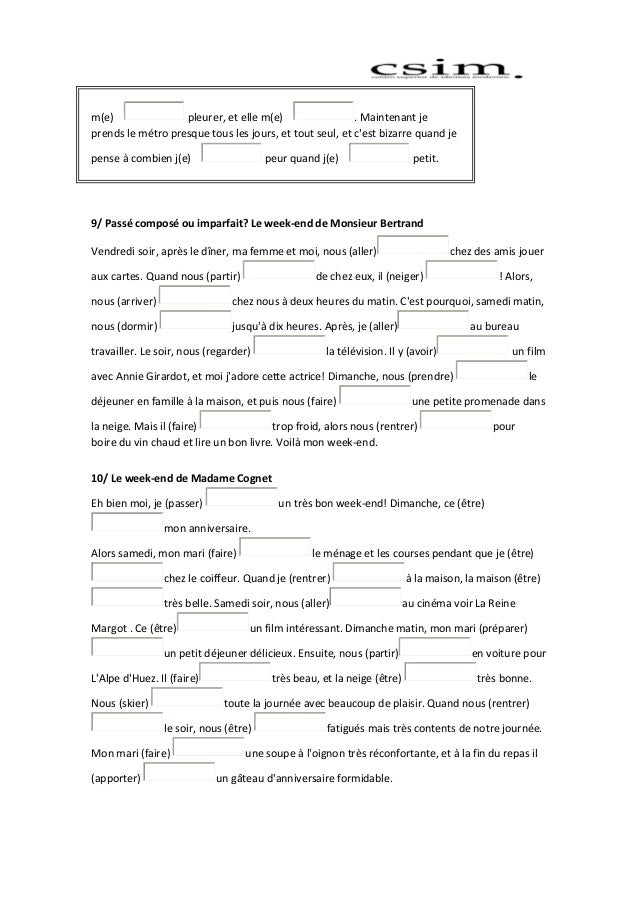 Exercices de revisions b1.1