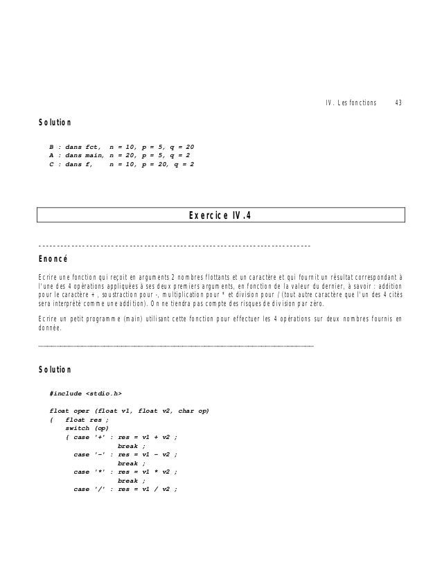 Exercices En Langage C