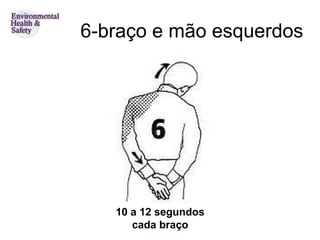 6-braço e mão esquerdos
10 a 12 segundos
cada braço
 
