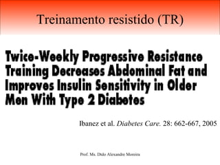 Treinamento resistido (TR) Ibanez et al.  Diabetes Care.  28: 662-667, 2005 