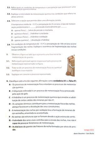 Geologia 10/11
Apoio Educativo – Sara Rocha
2.1.
2.2.
2.3.
2.4.
 