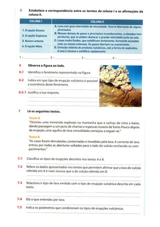 Exercicios vulcanismo