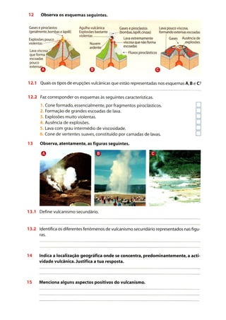 Exercicios vulcanismo