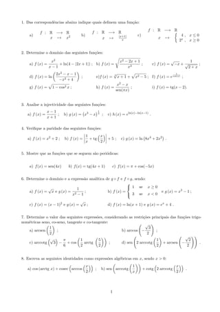 1. Das correspond^encias abaixo indique quais de 