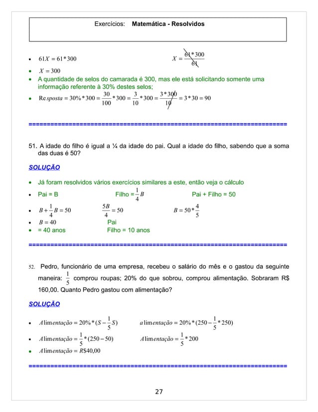 Exercícios Resolvidos E Para Resolver – LLUUVE