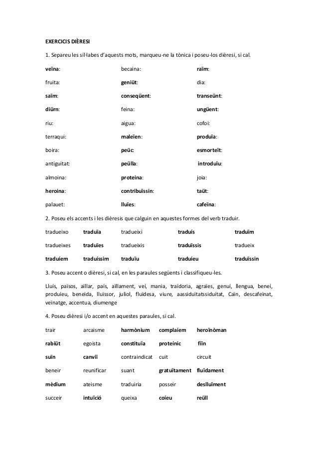Exercicis Dièresi Ii Solucionari