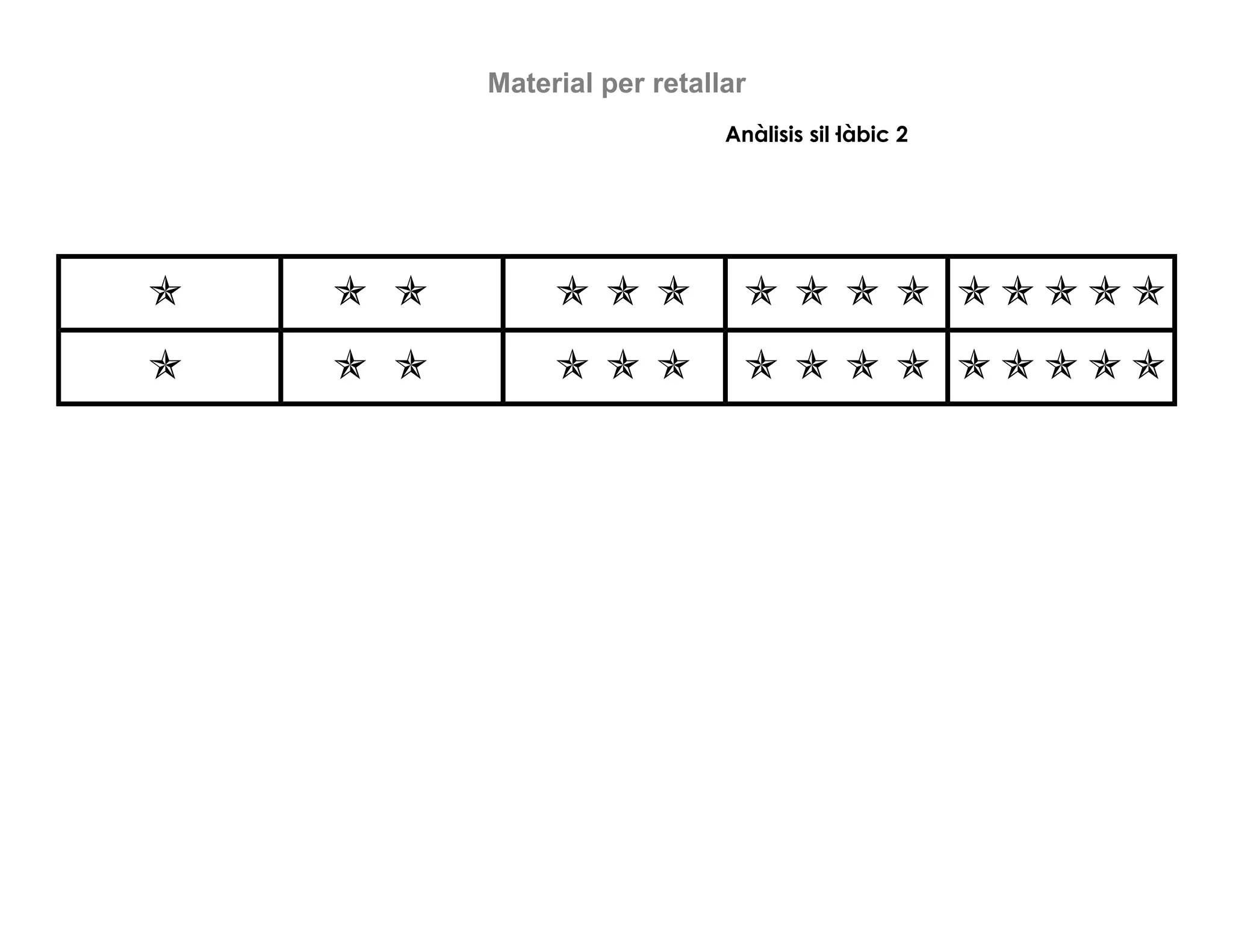 Material per retallar
Anàlisis sil·làbic 2
          
          
 