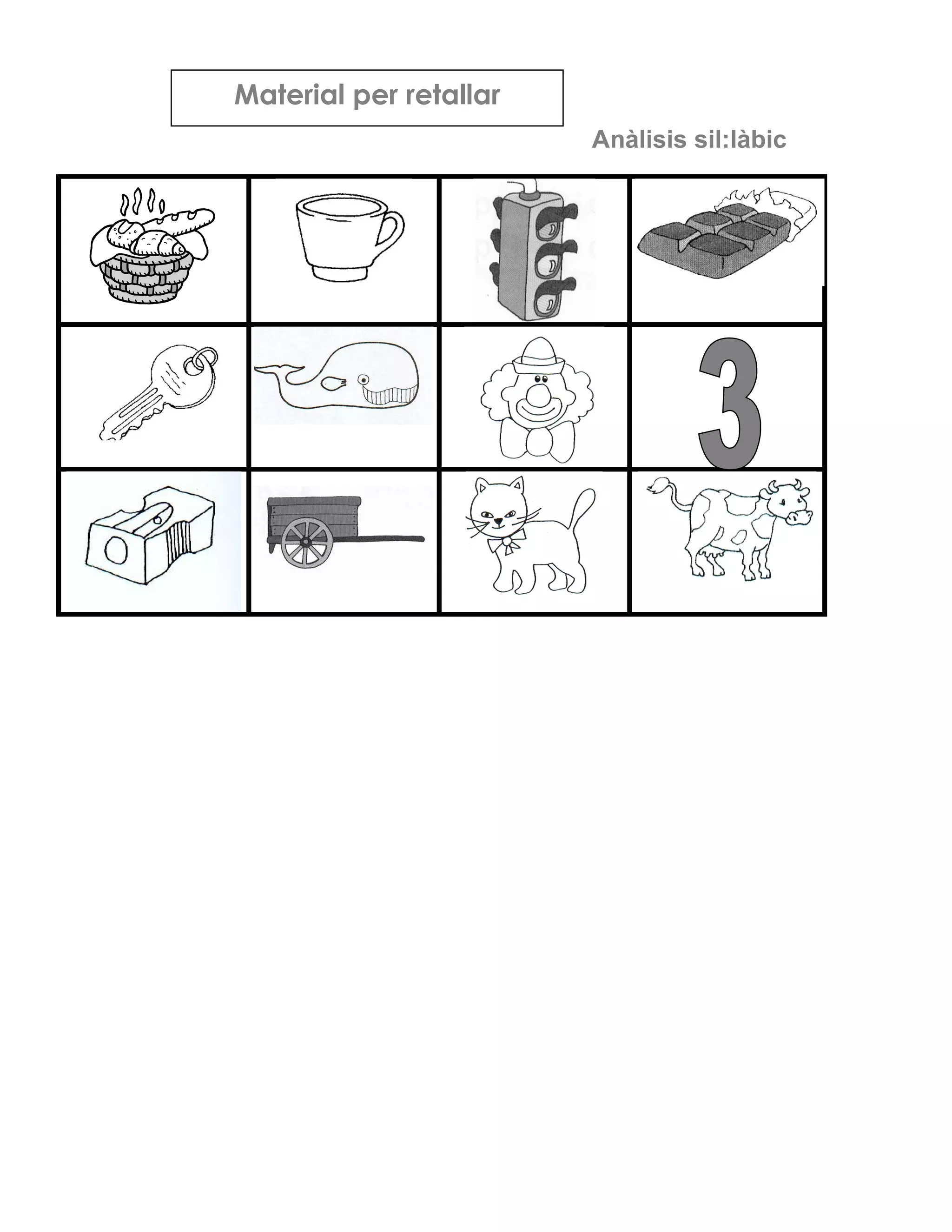 Material per retallar
Anàlisis sil:làbic
5
 