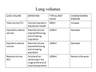 Lung volumes
 