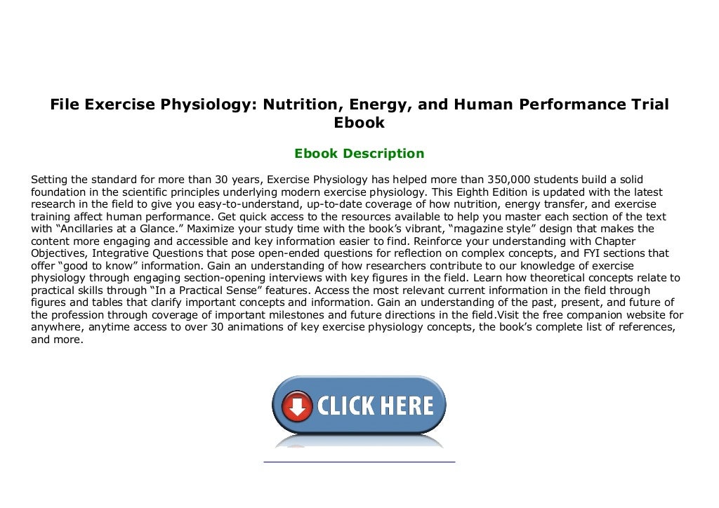File Exercise Physiology Nutrition, Energy, and Human