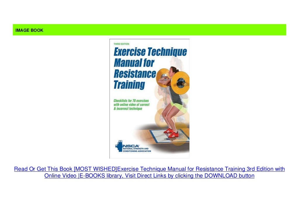 [MOST WISHED]Exercise Technique Manual for Resistance Training 3rd Ed…