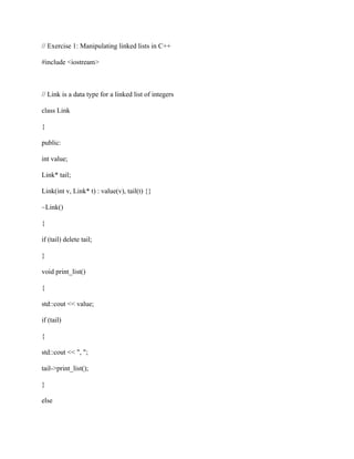 -- Exercise 1- Manipulating linked lists in C++ #include -iostream-.pdf