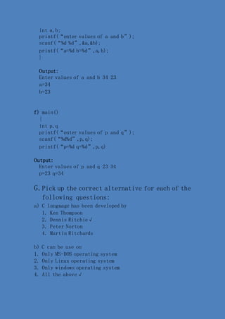 Let us c (by yashvant kanetkar) chapter 1 solution | DOCX