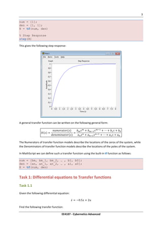 Exercise 1a transfer functions - solutions | PDF