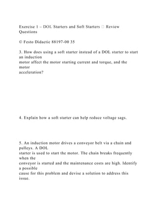 Exercise 1 – DOL Starters and Soft Starters Procedure Outlin.docx