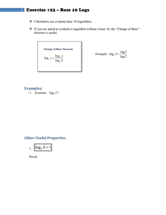 Exercise #23 | PDF