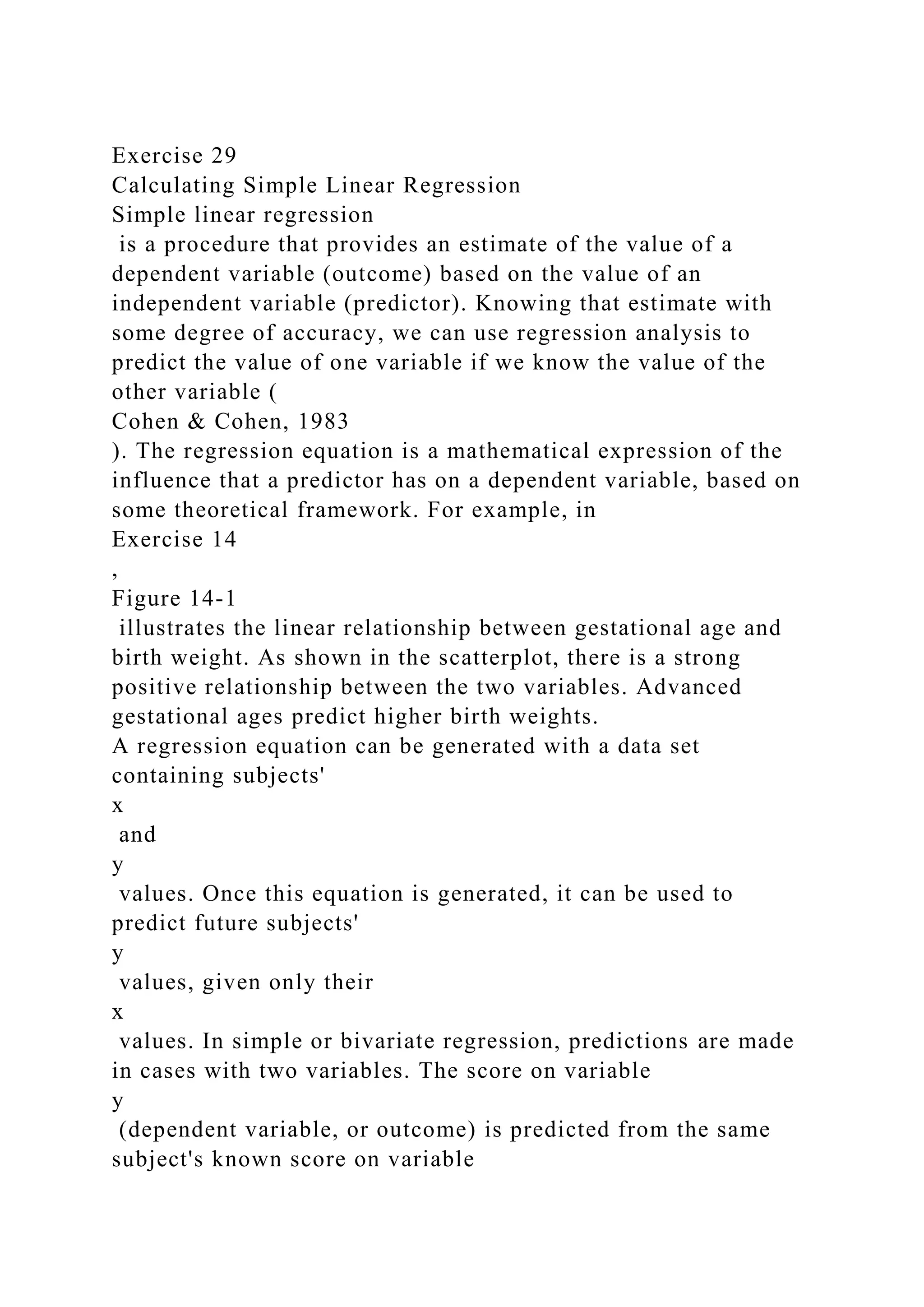 Exercise 29Calculating Simple Linear RegressionSimple linear reg.docx