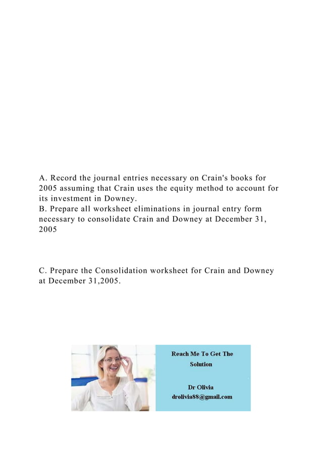 EXERCISE 314 Equity method journal entries, 75 percent ownership,.docx