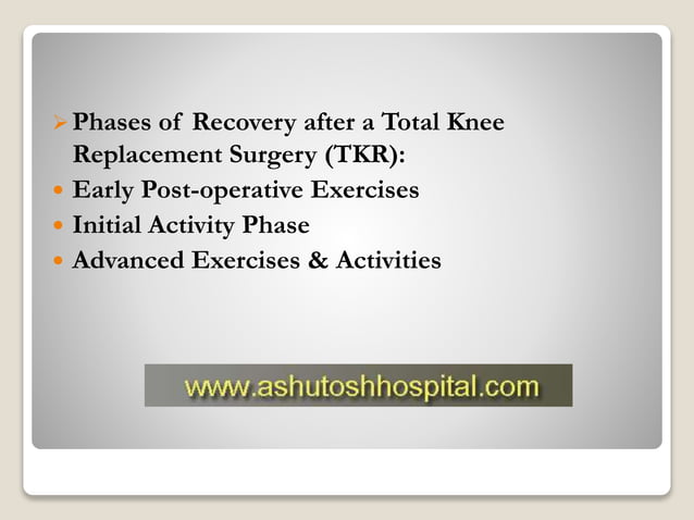 Exercise after Total Knee Replacement Surgery | PPT