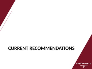 CURRENT RECOMMENDATIONS
 