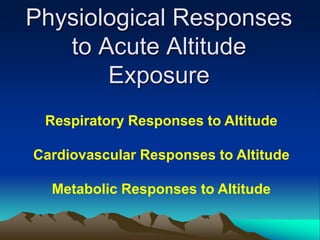 Exercise at altitude