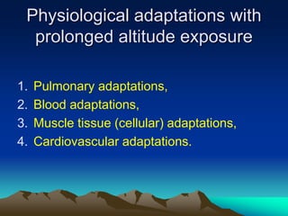 Exercise at altitude