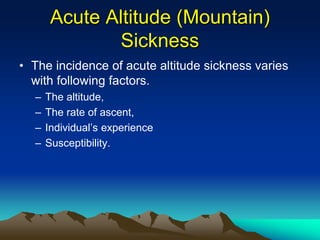 Exercise at altitude