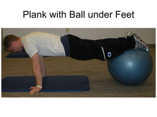 Plank with Ball under Feet 