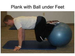 Plank with Ball under Feet 