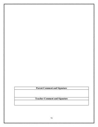 74
Parent Comment and Signature
Teacher Comment and Signature
 