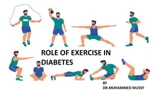 Click to add text
ROLE OF EXERCISE IN
DIABETES
BY
DR.MOHAMMED MUSSY
 