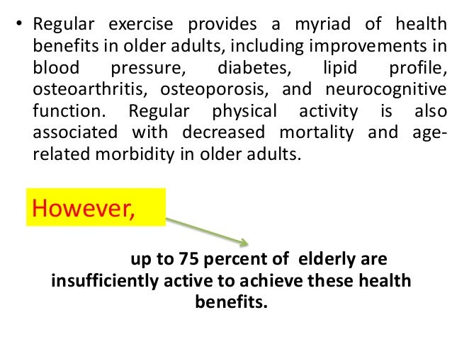 Exercise in elderly | PPTX | Heart and Cardiovascular Diseases ...