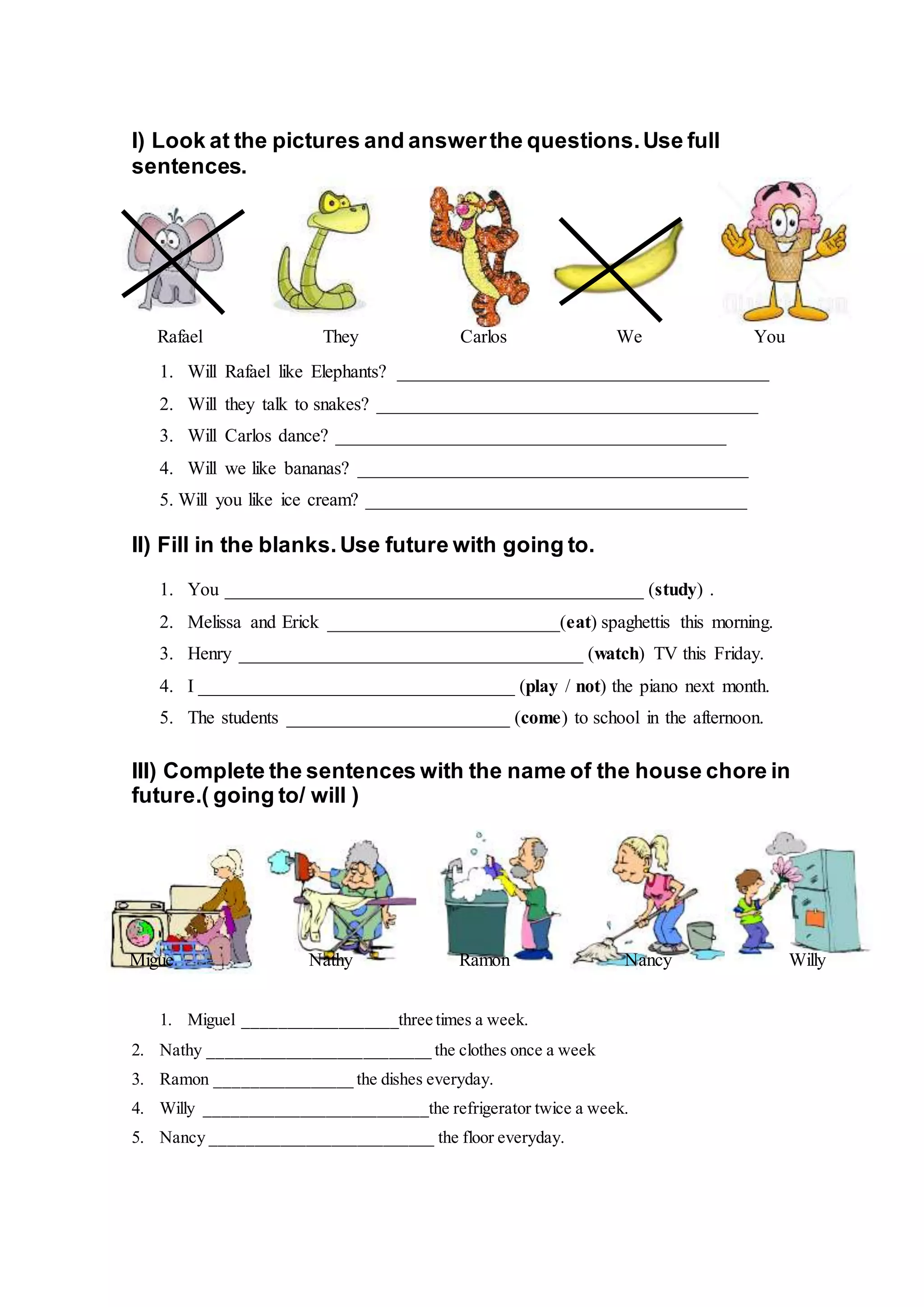 Future Backwards Examples Exercise Exercise in future | DOCX