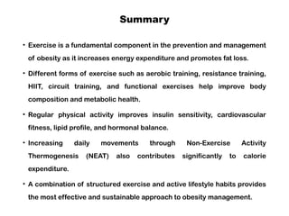 From Fat to Fit: Role of Exercise in Obesity Control | PPTX