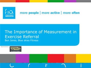 So what?Exercise plays a vital in role as part of the management of chronic diseaseBut how do you do it?Sponsored by: 