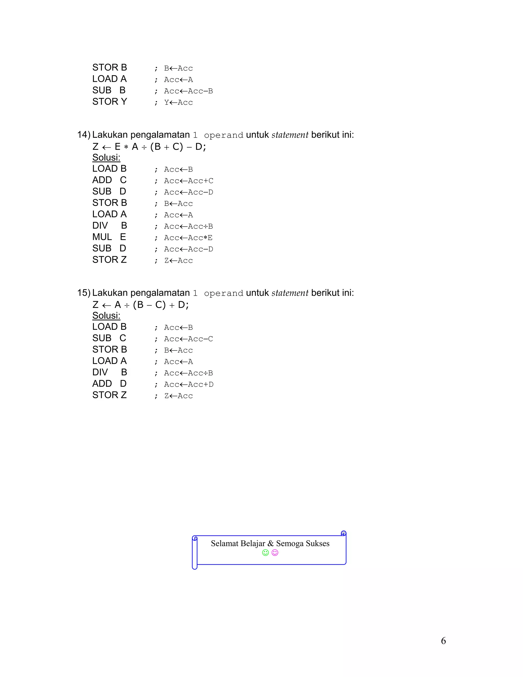 Mnemonic Instruction PDF