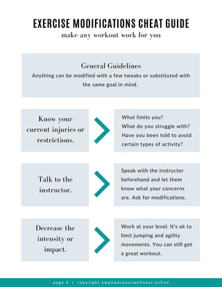 Exercise Modification Guide | PDF | Participant Sports | Fitness and ...