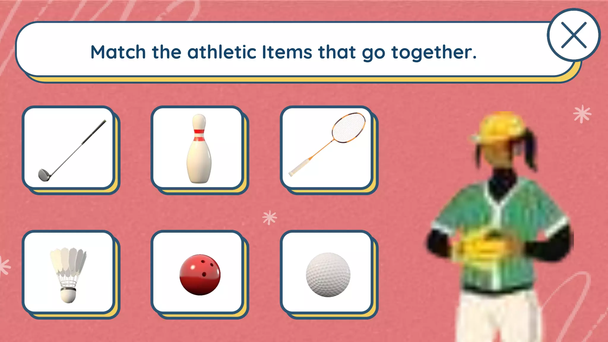 Match the athletic Items that go together.
 
