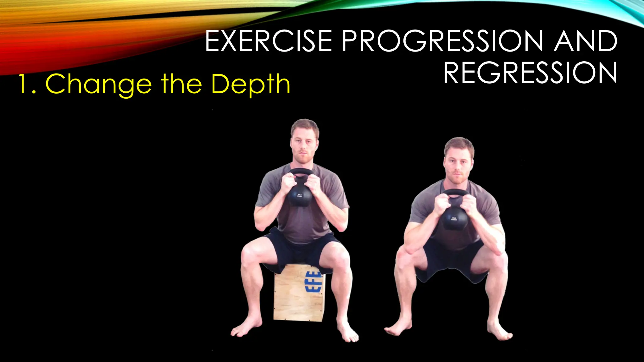 EXERCISE PROGRESSION AND
REGRESSION
1. Change the Depth
 